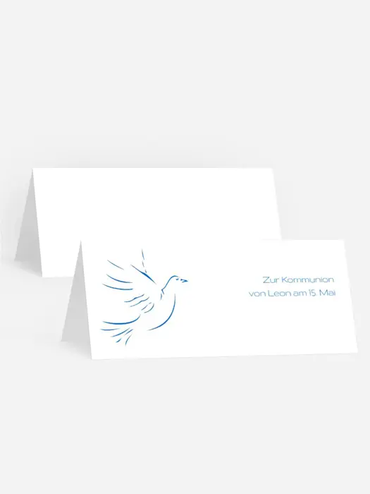 Tischkarte Kommunion Pigeon Tischkarte Kommunion Pigeon