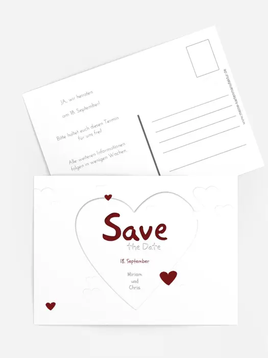 Save the Date Herzform Save the Date Herzform