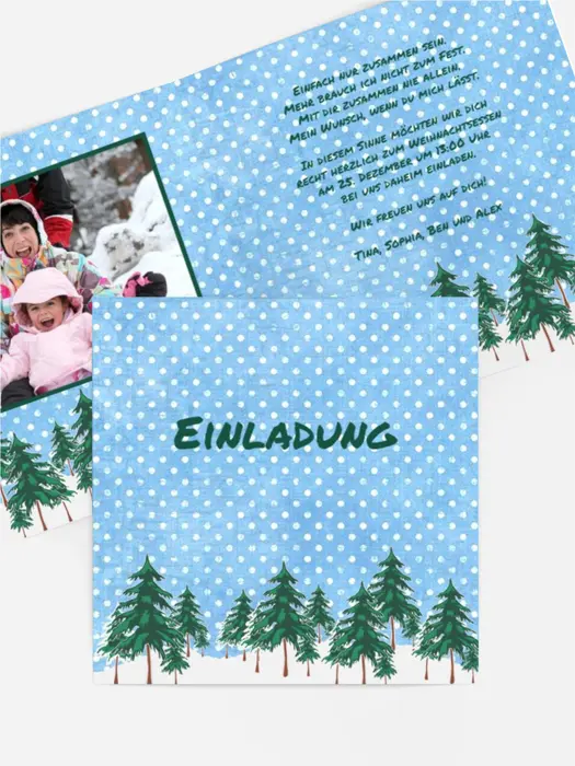 Weihnachtseinladungskarte Privat Schneewald Weihnachtseinladungskarte Privat Schneewald