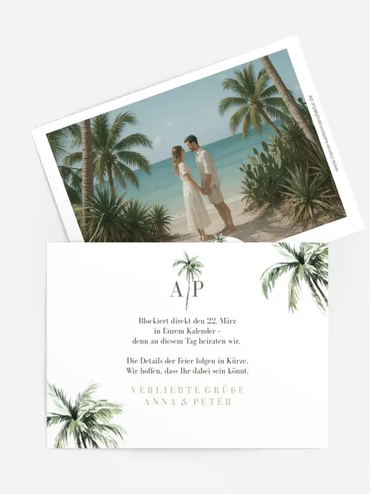 Save the Date Karte Oase der Liebe Save the Date Karte Oase der Liebe