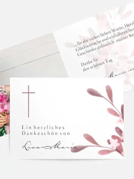 Dankeskarte Kommunion Salbei Dankeskarte Kommunion Salbei
