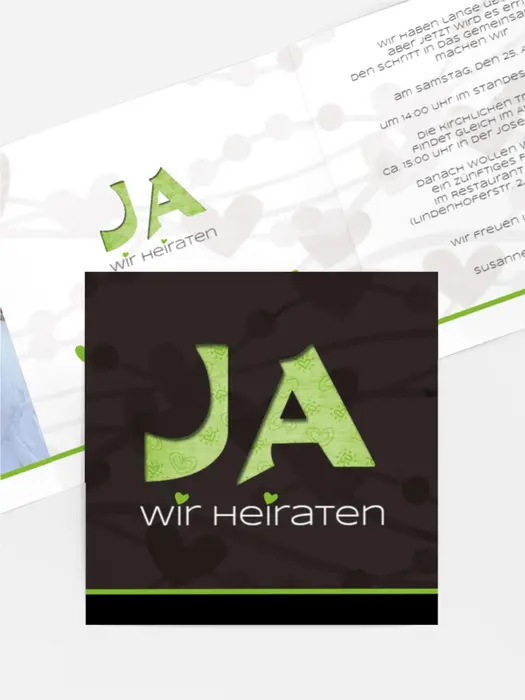 Einladungskarte Hochzeit wilde Herzen Einladungskarte Hochzeit wilde Herzen