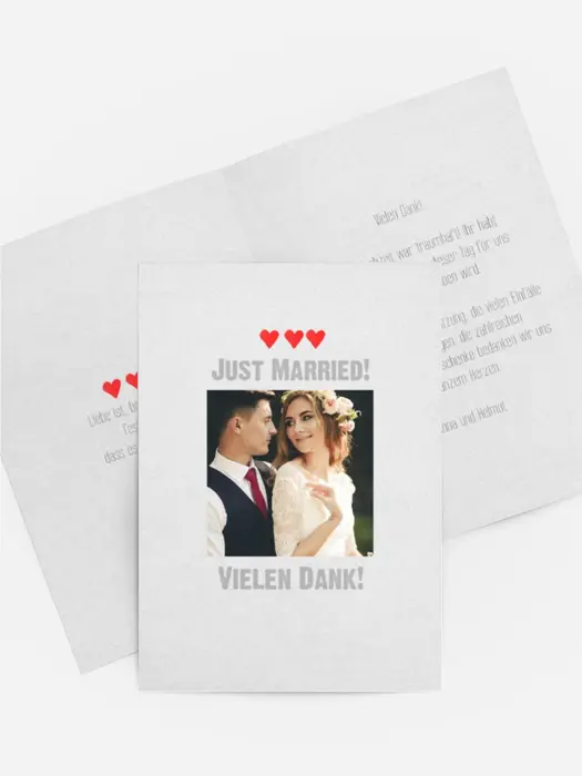 Dankeskarte Hochzeit "Vintage Herzen" Dankeskarte Hochzeit "Vintage Herzen"