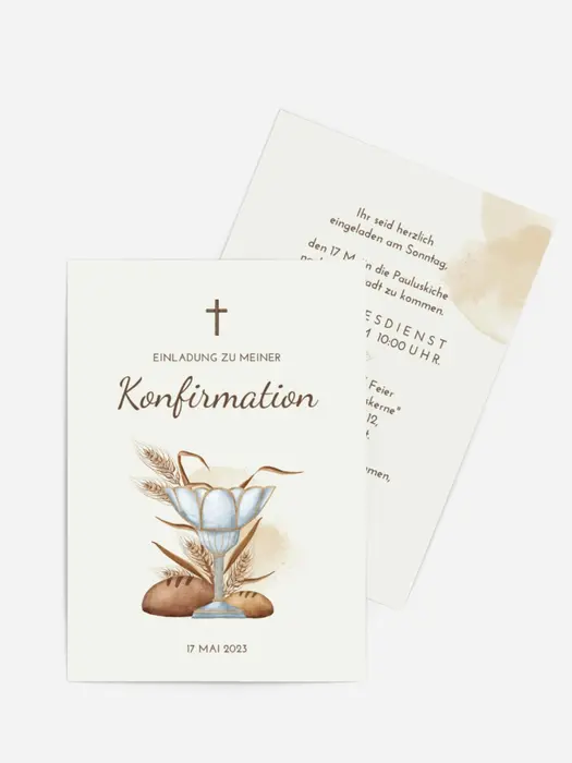 Einladungskarte Konfirmation Roggen Ohren Einladungskarte Konfirmation Roggen Ohren