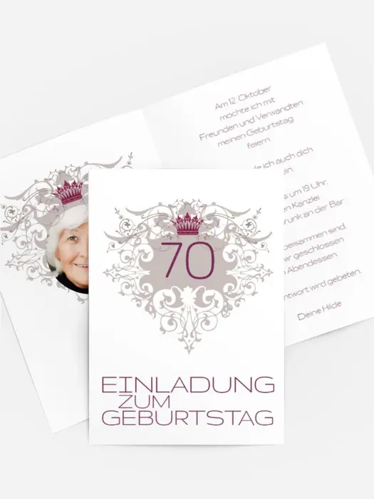 Einladung zum Geburtstag Krone 70 Foto Einladung zum Geburtstag Krone 70 Foto