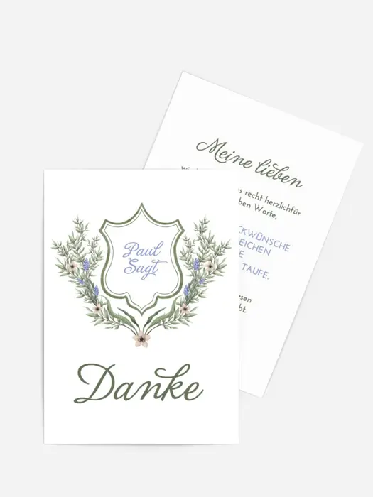 Dankeskarte Taufe Lavendelkranz Dankeskarte Taufe Lavendelkranz