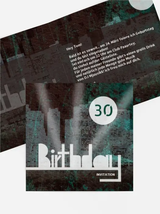 Einladung zum Geburtstag City Lights 30 Einladung zum Geburtstag City Lights 30