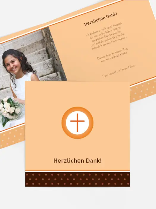Konfirmation Dankeskarte Kreuzhostie Konfirmation Dankeskarte Kreuzhostie