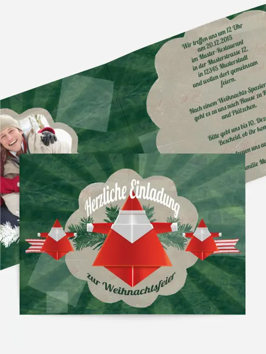 Foto Weihnachtseinladung Origami Foto Weihnachtseinladung Origami