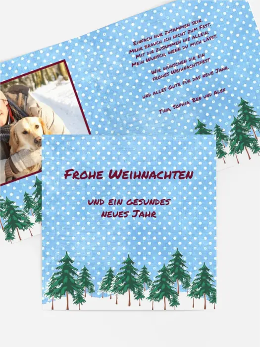 Weihnachtsgrußkarte Privat Schneewald Weihnachtsgrußkarte Privat Schneewald