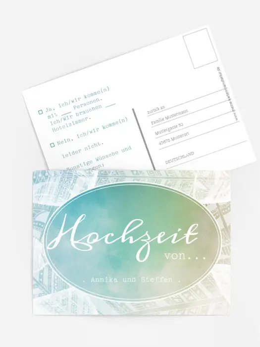 Hochzeit Antwortkarte Federleicht Hochzeit Antwortkarte Federleicht