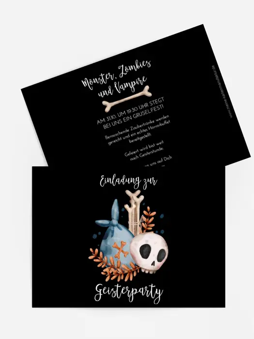 Halloween Einladung Stimmhafte Knochen