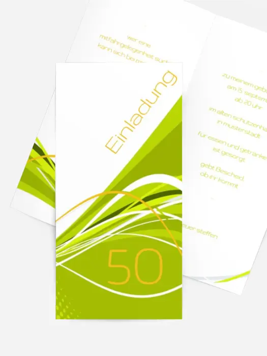 Einladungskarte Geburtstag Welle 50 Einladungskarte Geburtstag Welle 50