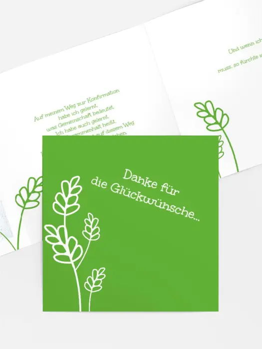 Dankeskarte Konfirmation Gräser Dankeskarte Konfirmation Gräser