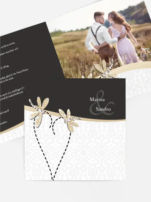Einladungskarte Hochzeit Unzertrennlich Einladungskarte Hochzeit Unzertrennlich