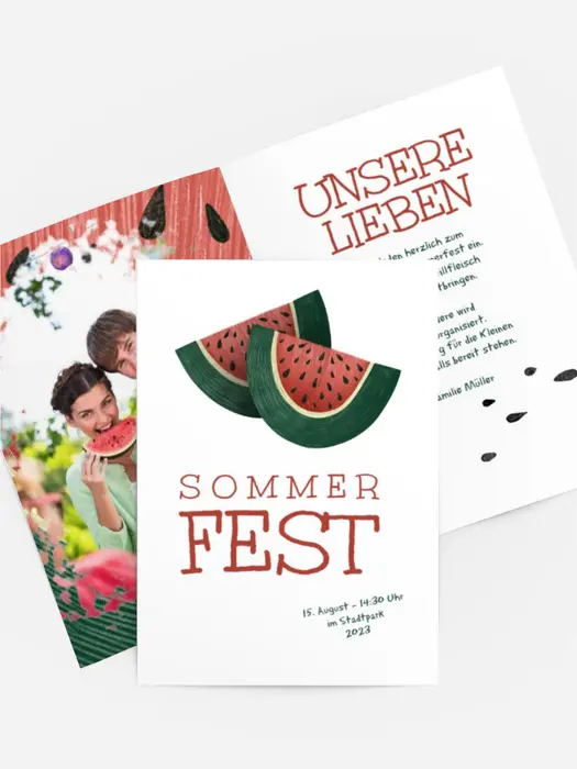 Einladung Sommerfest Wassermelonen-Party Einladung Sommerfest Wassermelonen-Party