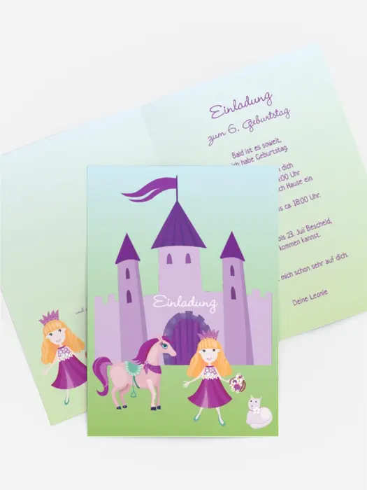 Kindergeburtstagseinladung "Märchenprinzessin" Kindergeburtstagseinladung "Märchenprinzessin"