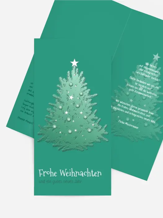 Weihnachtsgrußkarte Geschäftlich geschmückter Baum Weihnachtsgrußkarte Geschäftlich geschmückter Baum