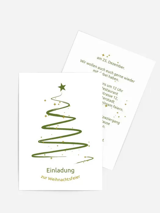 Einladungskarte Weihnachten Privat Wunderbaum Einladungskarte Weihnachten Privat Wunderbaum