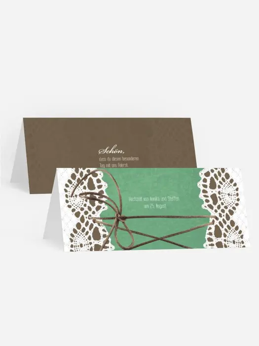 Hochzeitstischkarte Vintage Schleife Hochzeitstischkarte Vintage Schleife