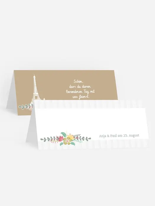 Hochzeitstischkarte Paris Hochzeitstischkarte Paris