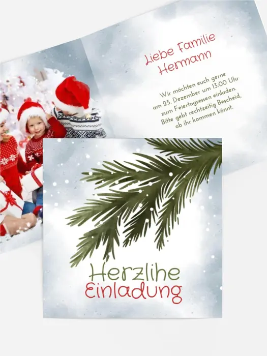 Fotoeinladung Weihnachten Weihnachtskugel Fotoeinladung Weihnachten Weihnachtskugel