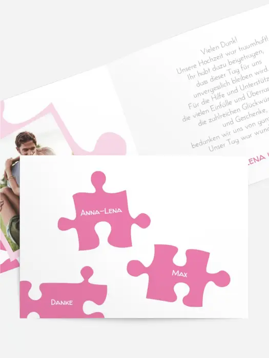 Dankeskarte Hochzeit "Puzzleteile" Dankeskarte Hochzeit "Puzzleteile"