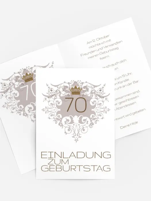 Einladung zum Geburtstag Krone 70 Einladung zum Geburtstag Krone 70