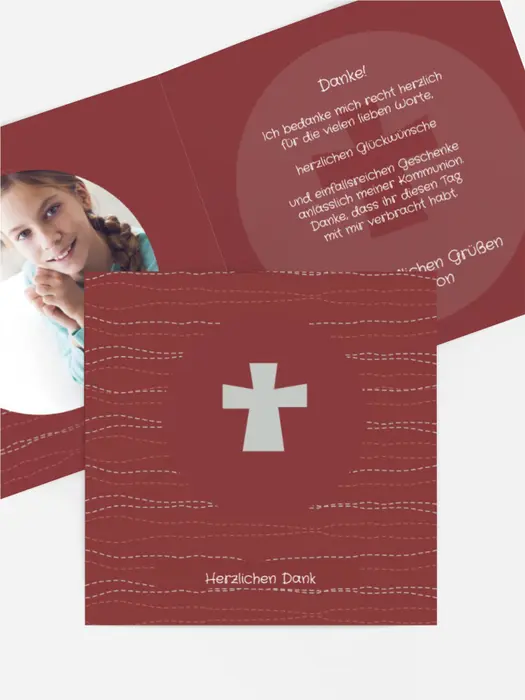 Dankeskarte Kommunion_Wellen Kreuz Dankeskarte Kommunion_Wellen Kreuz
