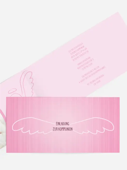 Einladungskarte Kommunion Angel Wings Einladungskarte Kommunion Angel Wings