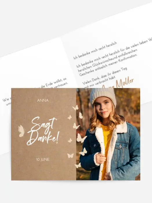 Dankeskarte Konfirmation Magische Schmetterlinge Dankeskarte Konfirmation Magische Schmetterlinge