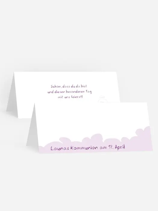 Tischkarte Kommunion Engelchen Mädchen Tischkarte Kommunion Engelchen Mädchen