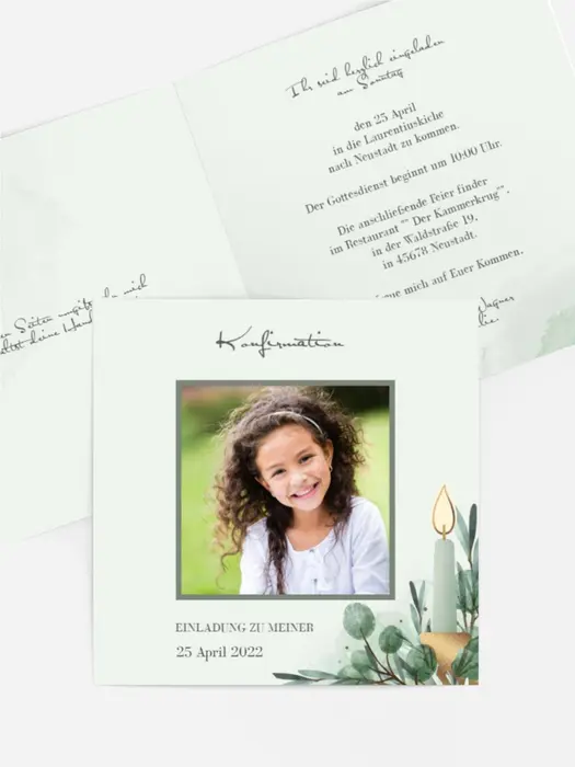 Einladungskarte Konfirmation Fröhliches Bekennen Einladungskarte Konfirmation Fröhliches Bekennen