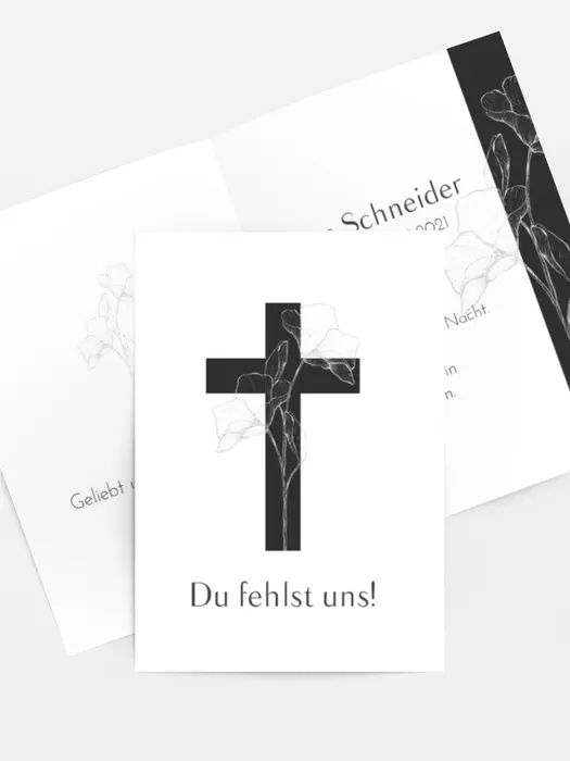 Sterbebildkarte Unvergessliche Blumen Sterbebildkarte Unvergessliche Blumen