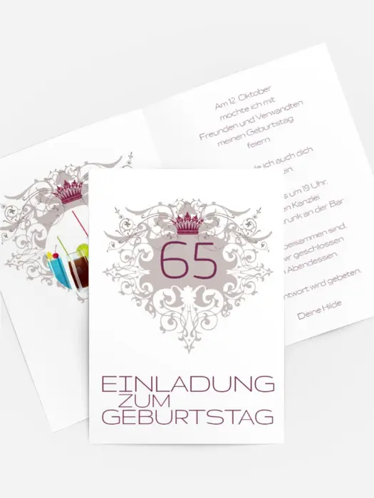 Einladung zum Geburtstag Krone 65 Foto Einladung zum Geburtstag Krone 65 Foto