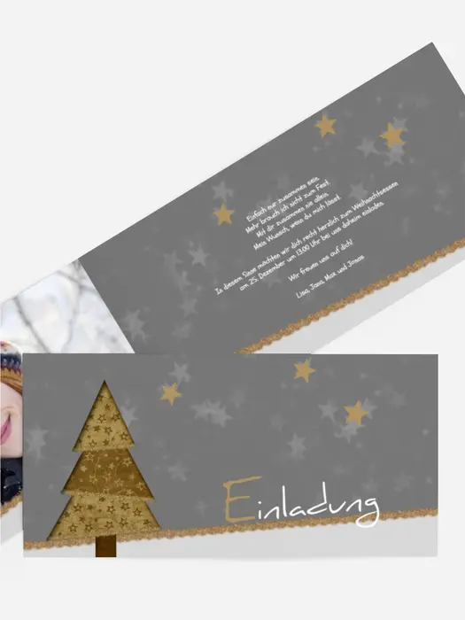 Weihnachtseinladung Privat Farbbäumchen Weihnachtseinladung Privat Farbbäumchen