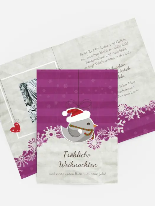 Weihnachtsgrußkarte Vogel Weihnachtsgrußkarte Vogel