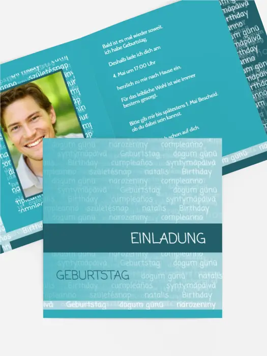 Einladung zum Geburtstag classic script Foto Einladung zum Geburtstag classic script Foto