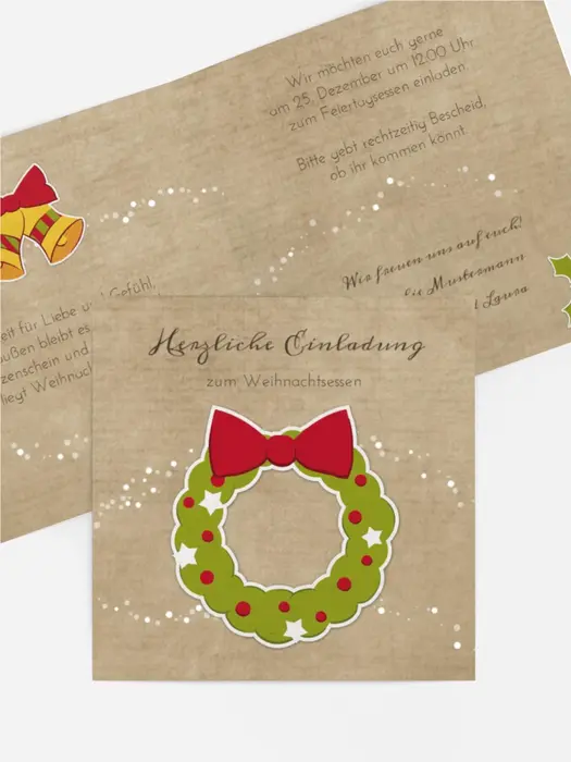 Weihnachtseinladung Weihnachtskranz 2 Weihnachtseinladung Weihnachtskranz 2