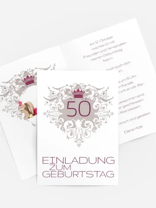 Einladung zum Geburtstag Krone 50 Foto Einladung zum Geburtstag Krone 50 Foto