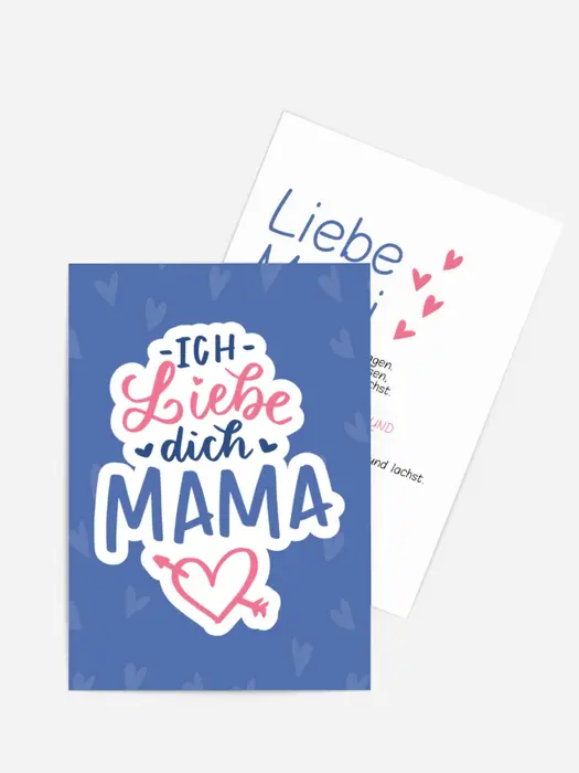 Grußkarte zum Muttertag Herzfällt