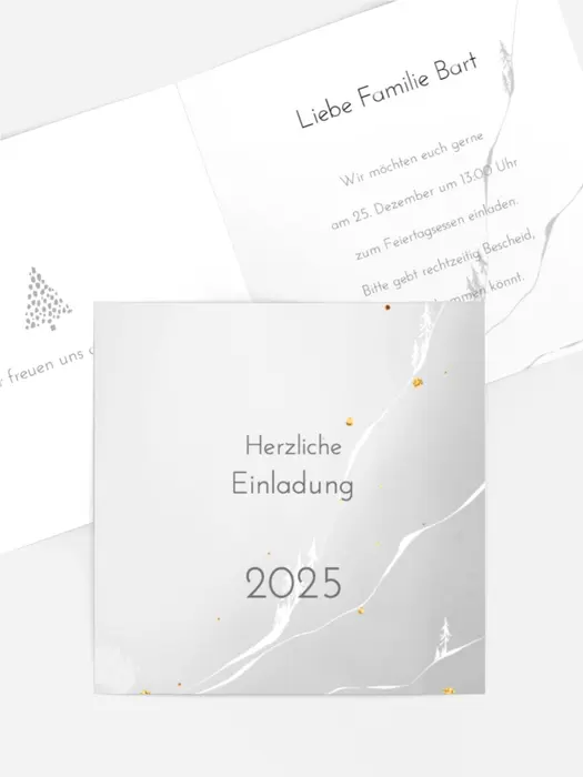 Weihnachtseinladung Goldene Lichter Weihnachtseinladung Goldene Lichter