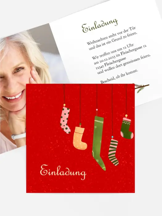 Foto Weihnachtseinladung Morgen, Kinder, wird's was geben Foto Weihnachtseinladung Morgen, Kinder, wird's was geben