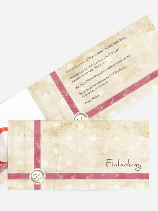 Einladung zum 50. Geburtstag Pünktchen Foto Einladung zum 50. Geburtstag Pünktchen Foto