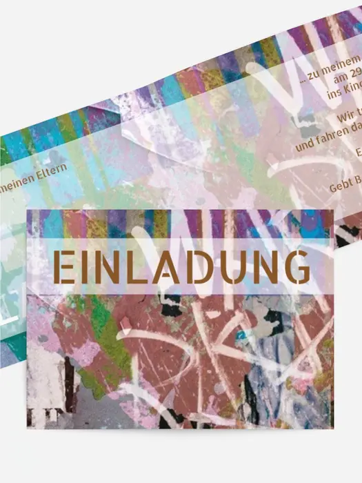 Einladungskarte Geburtstag Graffiti Einladungskarte Geburtstag Graffiti