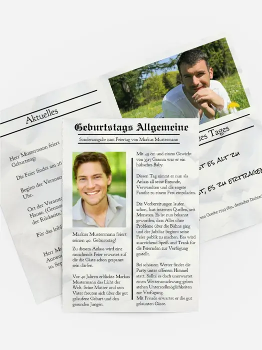 Einladungskarte Geburtstag Sonderausgabe Einladungskarte Geburtstag Sonderausgabe