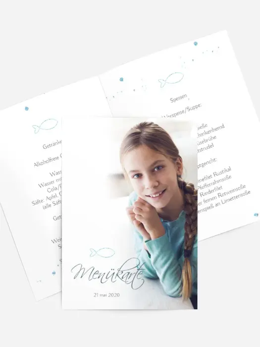 Menükarte Konfirmation Fay