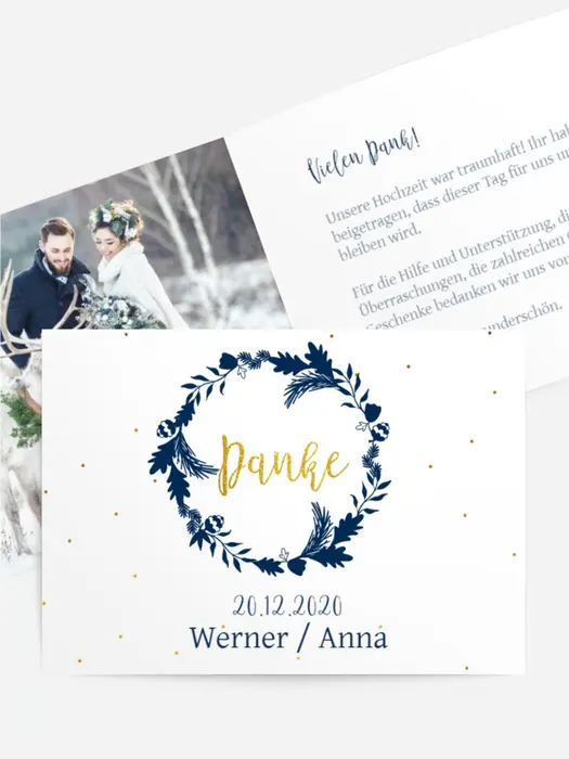 Dankeskarte Hochzeit "Kranz" Dankeskarte Hochzeit "Kranz"