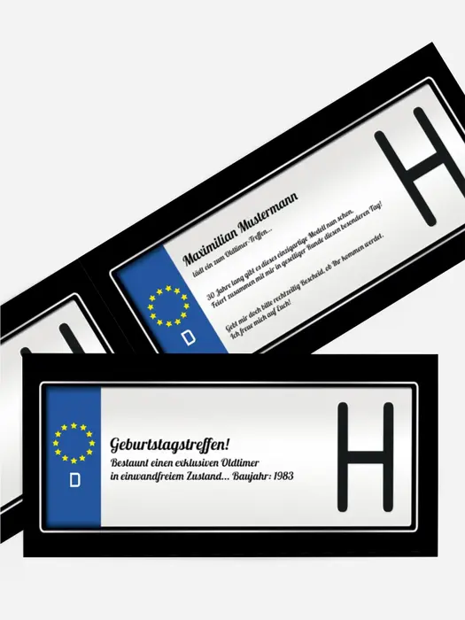 Geburtstagseinladung Historisches Kennzeichen