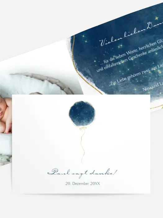 Dankeskarte Geburt - Babyboy Dankeskarte Geburt - Babyboy